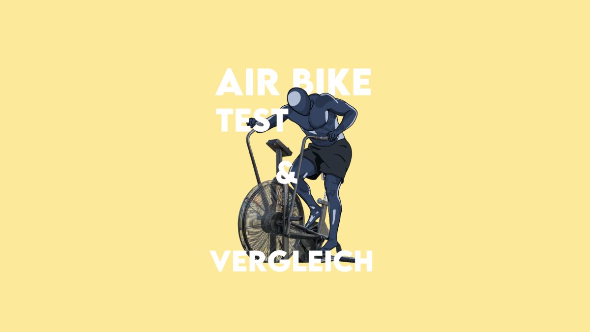 Illustration eines Sportlichen Person welche auf einem Air Bike trainiert.