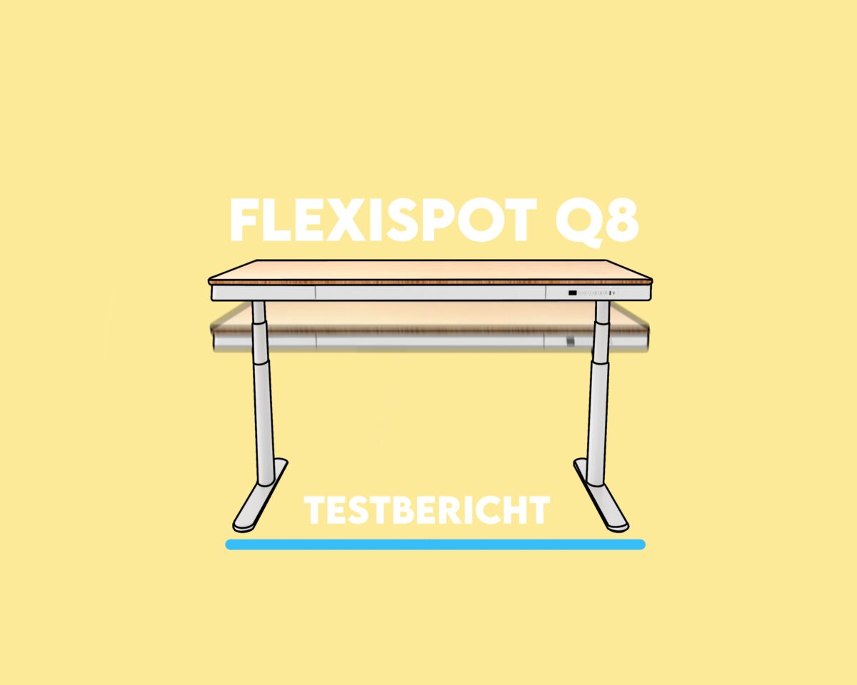 Darstellung eines Flexispot Q8 der sich rauf und runter bewegt