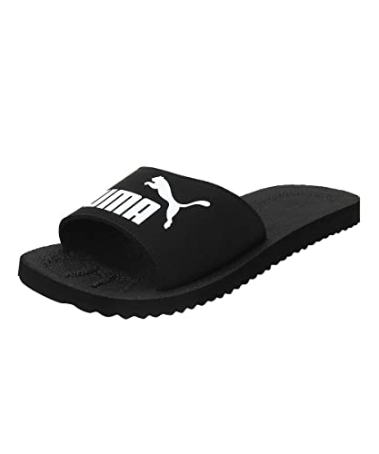 Puma Unisex Adults Purecat Slide Sandals, Black-White, 44.5 EU