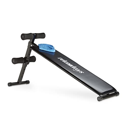 Relaxdays Sit Up Bank klappbar, 5-fach verstellbar, Bauchtrainer Bank, gepolsterte Beinfixierung, Trainingsbank, schwarz