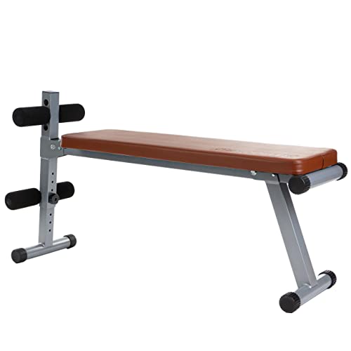 ScSPORTS® Hantelbank - Klappbar, Verstellbar, Flach/Negativ, mit Beinfixierung, bis 120 kg, Stahl-Sit Up Bank, Bauchtrainer, Trainingsbank, Rückentrainer, Fitnessbank für Zuhause, Ganzkörpertraining