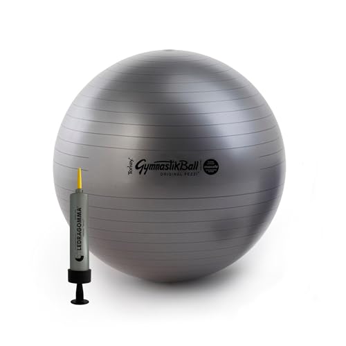 PEZZI Ball Maxafe 65 cm schwarz inkl. Original Pezziball-Pumpe Gymnastikball Sitzball
