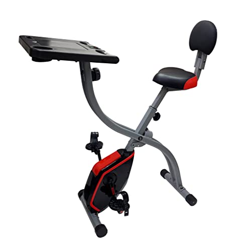 Ultrasport F-Bike, Fahrradtrainer, Klappbar Heimtrainer mit Trainingscomputer, 8 Widerstandsstufen, höhenverstellbar, sichere Stand, Schreibtischbike, Max. Benutzergwicht 110kg, Schwarz/Rot