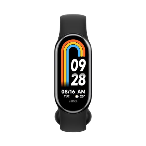 Xiaomi Smart Band 8 Fitness-Tracker, 1,62" AMOLED Display, 16 Tage Akkulaufzeit, 5ATM, SpO2 Tracking, Schlaf-und Pulsüberwachung, 150+ Trainings Modi, Schrittzähler, Graphite Black