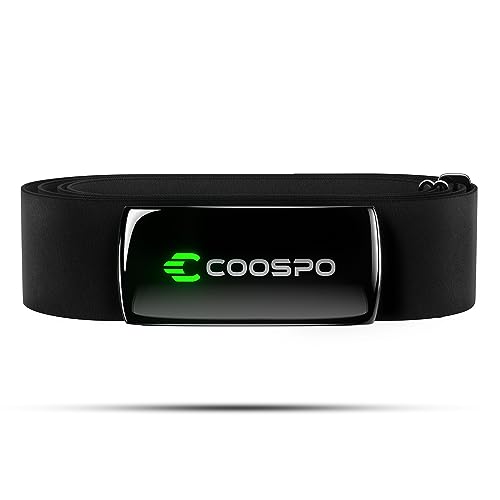 COOSPO H9Z Pulsmesser Brustgurt, Wiederaufladbare Bluetooth 5.0/ ANT+ Herzfrequenzmesser Brustgurt, IP67 Wasserdichter HRM Fitness Tracker Kompatibel mit Polar Wahoo Strava Garmin Zwift