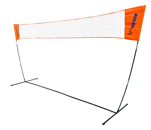 VICTOR Easy Badmintonnetz - Höhenverstellbares Outdoor Multifunktionsnetz 3m