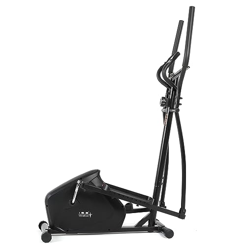 ISE Crosstrainer für Zuhause Home Ellipsentrainer mit 28 cm Schrittlänge, Ellipsentrainer mit 8 Stufen bidirektionalem externen Magnetsystem, Crosstrainer mit LCD Display und Pulssensoren, SY-9802