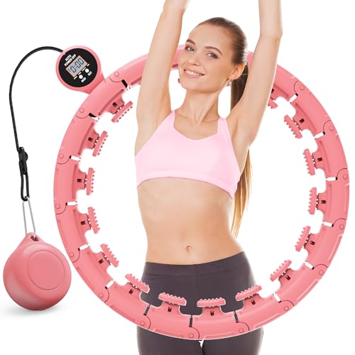 Smart Hula Hoop Reifen Erwachsene, 28 Knoten Smart Hula Hoop mit Gewicht Kugel, Leise Fitness Reifen Mit Intelligente Zähler, Fällt Nie, Geeignet für Gewichtsverlust/Fitness/Freizeit - 3 in 1 Set