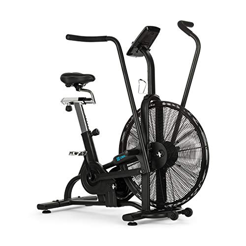 Capital Sports Strike Bike - Heimtrainer Fahrrad, Cardiotrainer, Ventilationswiderstand, Fahrrad Hometrainer Trainingscomputer, Bluetooth, höhen- und tiefenverstellbar, max.150 kg, schwarz