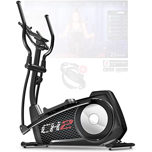 Sportstech Ellipsen Crosstrainer CX640, Smartphone App kompatibel, 24 KG Schwungmasse, 26 Trainingsprogramme mit HRC-Funktion