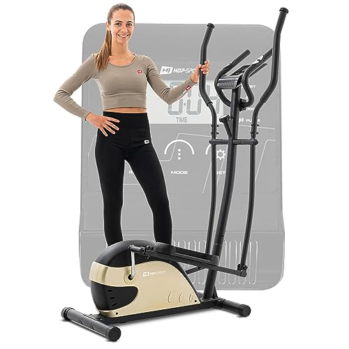 Hop-Sport Crosstrainer HS-003C Ergometer Ellipsentrainer Nordic Walking Stepper Ideal für Zuhause bis 120 kg (Gold)