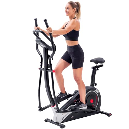 Christopeit Sport Hybridtrainer AX 6500 Schwarz 2in1 – 10-stufiger Widerstand, mit Magnet-Bremssystem, bis 150kg Gewicht