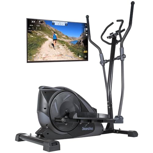 Skandika Crosstrainer Eleganse/Adrett | Design Hometrainer mit Bluetooth, App-Steuerung (z.B. Kinomap), Tablethalterung, Magnetbremssystem, 12kg Schwungmasse, 32 Stufen | bis 130kg