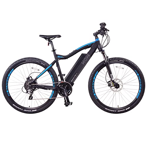 NCM Moscow Plus, 27.5" Zoll, E-Bike, E-Mountainbike, 250W Motor, 48V 14Ah 672Wh Akku, 25 km/h bis zu 120 km, Hydraulische Scheibenbremsen, Shimano 24 Gang, Damen und Herren, mehrere Farben (Schwarz, 27.5)