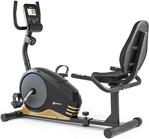 Hop-Sport Root Liegeergometer - Liegeheimtrainer mit Handpulssensoren, 9,5 kg Schwungmasse, 8 Widerstandsstufen - Sitzergometer max. Benutzergewicht 120 kg