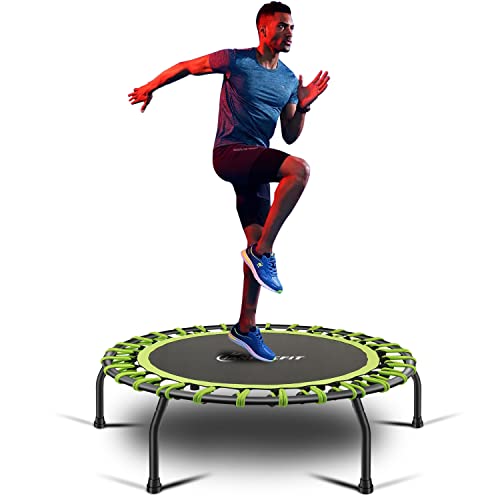 Jandecfit Fitness-Trampolin Ø ca 101cm,Leise kleines Fitness-Trampolin für Indoor-Fitness, Bungee-Seil-Design-System, Die Beste Wahl für Aerobic-Training, Nutzergewicht bis 151kg