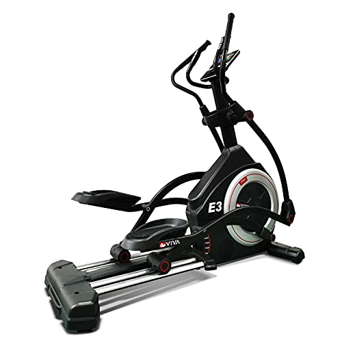 AsVIVA E3 Pro Crosstrainer für Zuhause I Ellipsentrainer I 27 kg Schwungmasse I Leiser Riemenantrieb I Elektrisch Einstellbarer Widerstand I Ausdauertraining I Max. Gewichtsbelastung 150 kg