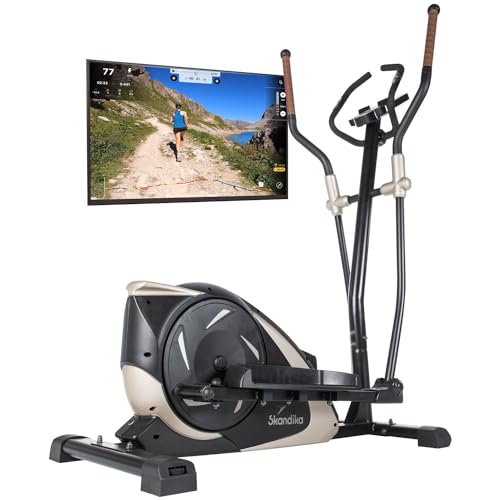 Skandika Crosstrainer Eleganse/Adrett | Design Hometrainer mit Bluetooth, App-Steuerung (z.B. Kinomap), Tablethalterung, Magnetbremssystem, 12kg Schwungmasse, 32 Stufen | bis 130kg