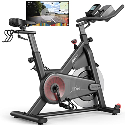 JOROTO X4S Bluetooth Heimtrainer Fahrrad, Ergometer Homtrainer mit lesbarem Magnetwiderstand, Indoor Cycling Bike mit Riemenantrieb - 160KG Belastbar
