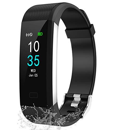 LEBEXY Fitness Armband Wasserdicht | Smartwatch Fitness Tracker Uhr mit Schrittzähler, S1-Version (Schwarze)