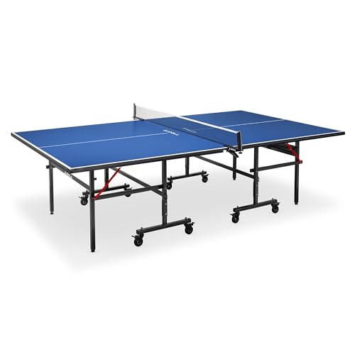 JOOLA Tischtennisplatte Inside 13 Tischtennistisch Indoor klappbares Untergestell – Schneller Aufbau-inklusive Netz, blau, 274 x 152,5 x 76 cm