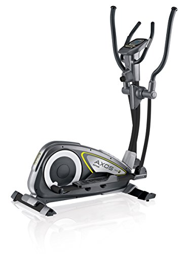 Kettler Crosstrainer Axos Cross M – Heimtrainer mit Trainingscomputer, Pulsmessern und 12 kg Schwungmasse – Cardiogerät für Muskelaufbau und Verbesserung der Ausdauer – schwarz, gelb & anthrazit