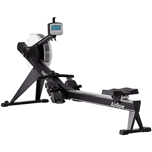 MAXXUS Rudergerät AirRow - Luftwiderstand, 9 Stufen, 150 kg, mit LCD Display, Ergonomisch, Kugelgelagerter Sitz, Smartphone Halter - Rudermaschine, Ruderzugmaschine, Rower, Fitnessgerät für Zuhause