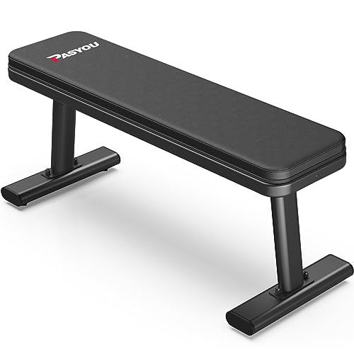 PASYOU PW100 Hantelbank Flachbank, Extreme Belastbarkeit 660 KG, Trainingsbank Fitness Bank für Zuhause für Ganzkörpertraining