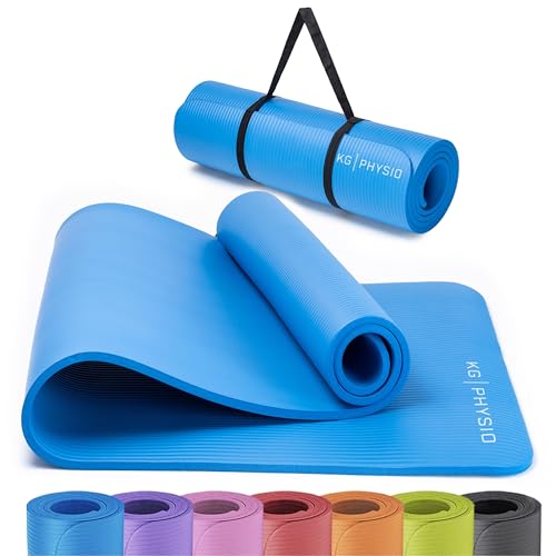 KG Physio Yogamatte Rutschfest und Gepolstert - Yoga Matte mit Tragegurt, Fitnessmatte, Turnmatte, Sportmatte Dicke 8mm, Gymnastikmatte, Gym Matte, Pilates Matte, Fitness Matte Sport, 183x60cm