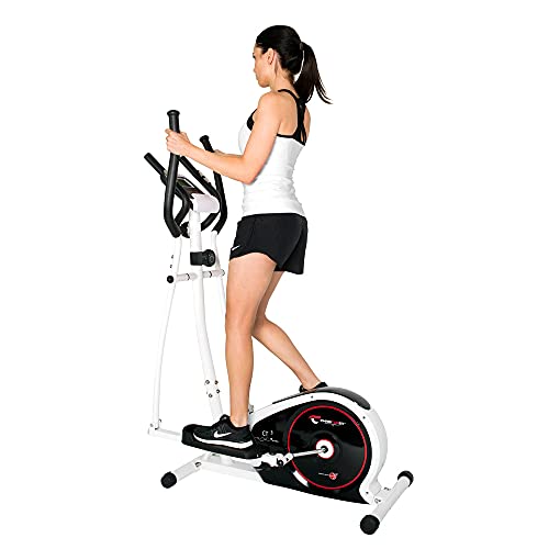 Christopeit Sport Crosstrainer CT 3 Silber – Ellipsentrainer - 8-stufiger Widerstand, Pulsmessung, 7kg Magnetbremssystem