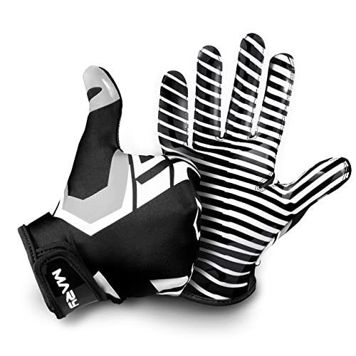 Hail Mary American Football Handschuhe Receiver 2.0 Black & White Edition L