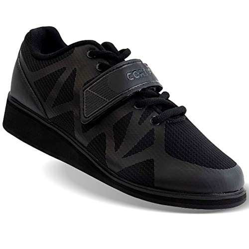 Core Gewichtheberschuhe, Powerlifting Schuhe, Gewichtheberschuhe für Herren und Damen, Shoes for Weightlifting and Bodybuilding, Squat Schuhe, Gewichtheber Schuhe, Kreuzheben Schuhe Schwarz 46 EU