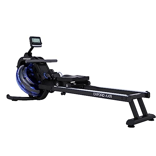 MAXXUS Wasser Rudergerät Oxford AXR - mit LCD, TÜV, 6 Stufen, bis 150kg, mit Wasserwiderstand, Tablethalterung - Rudermaschine, Ruderzugmaschine, Wasserrudergerät, Rower für Zuhause, Waterrower