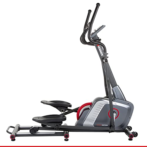 HAMMER Crosstrainer Ellipsentrainer Speed-Motion BT, leiser Heimtrainer, Trainingsgerät mit Bluetooth & App-Steuerung, Smartphone- & Tablethalterung, Cardiogerät mit Handpulssensoren, 22 Programme