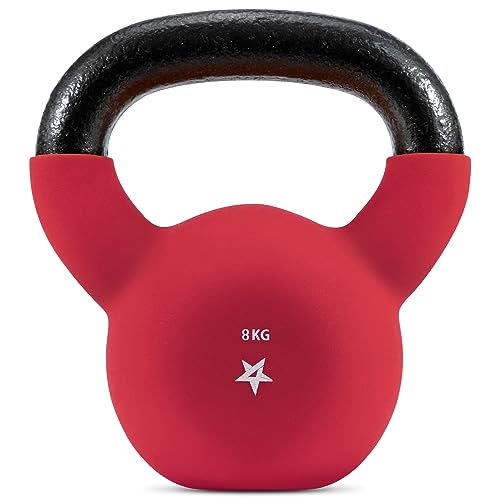 Yes4All WV6P Neopren beschichtete Kettlebell, Krafttraining Kettlebells - 8KG Rot