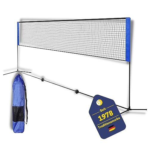 Best Sporting Volleyballnetz Outdoor 4 in 1 I Badmintonnetz 310cm breit I Badminton Netz Garten höhenverstellbar von 90cm - 220cm | Mobiles Volleyballnetz 2m hoch für Badminton, Tennis und Fußball