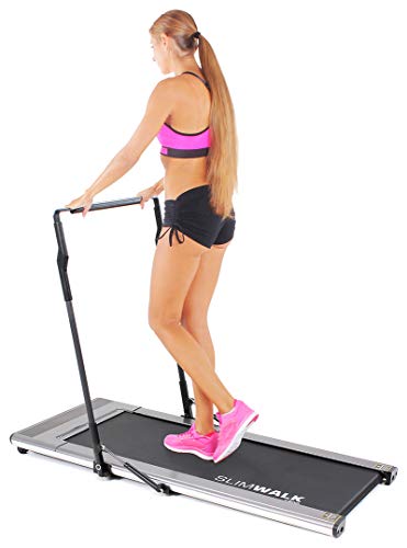 Miweba Sports elektrisches Laufband SlimWalk S200 | Ultraflache 9.0 cm - 1.5 PS - 8 Km/h - Traglast 100.0 Kg - Klappbar - Große Lauffläche - Ultraleicht - Flach - Fitnessgeräte für Zuhause - Fitness