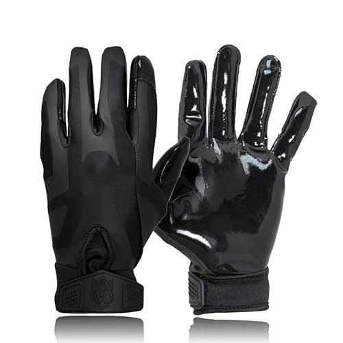 SDukes Prime 1.0 American Football Handschuhe Gloves Receiver Empfänger (Schwarz, L)