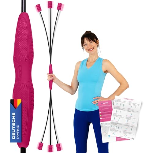 ELANI klimaneutraler Schwingstab - pink - Verstellbarer Widerstand & angenehmer Griff - hochbelastbarer Swingstick fürs sichere Wackelstab Training, Rücken Training oder als Gymnastikstab