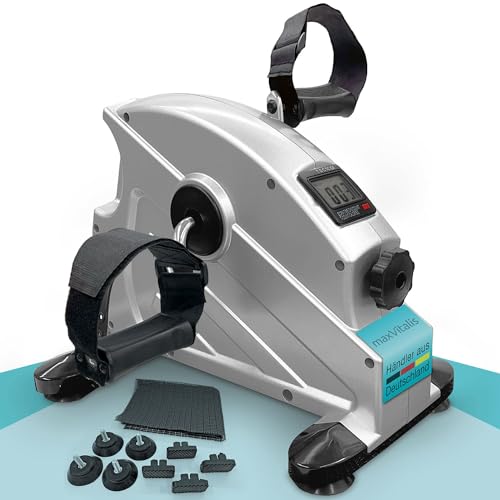 maxVitalis Mini Heimtrainer, leichter Arm- und Beintrainer, Pedaltrainer, ideal für Senioren Aufbau- oder Cardio - Training Zuhause mit Anti Rutschmatte