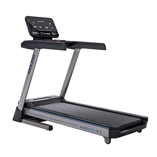 MAXXUS Laufband RunMaxx 9.1 - Klappbar, Elektrisch, 140 kg, 20 km/h, 36 Programme, 16 Steigung, 3 PS, LCD Display, Bluetooth App Steuerung - Heimtrainer, Fitnessgerät für Zuhause, Treadmill