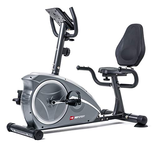 Hop-Sport Liegeheimtrainer AXUM Sitzheimtrainer Heimtrainer Computer Pulsmessung Ergometer Silber