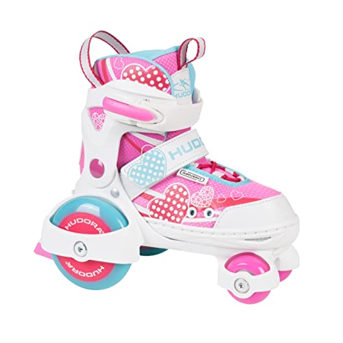 HUDORA Rollschuh My First Quad in versch. Größen & Farben - hochwertige Rollschuhe für Kinder bis 20kg - Kinder Rollschuhe größenverstellbar - sichere Einsteiger-Rollerskates mit großen Rollen