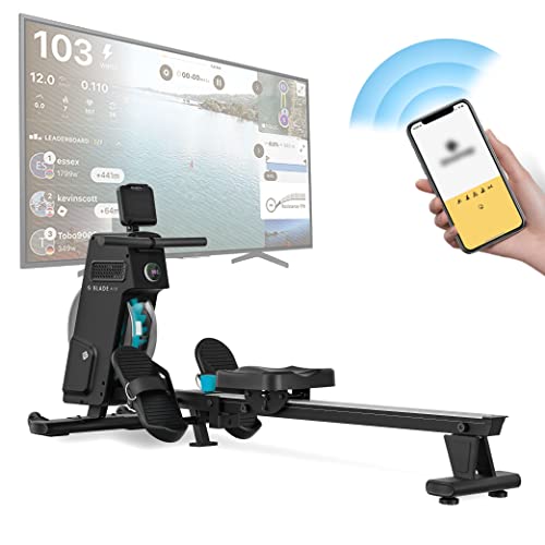 Bluefin Fitness Blade Air Rudergerät | Kinomap-kompatibel | Heimgym Rudergeräte | Zusammenklappbar zur einfachen Aufbewahrung | LCD-Digitalkonsole | Smartphone-App | Zusammenklappbares Heimgym