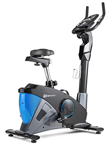 Hop-Sport Heimtrainer Fahrrad HS-090H inkl. Unterlegmatte - Ergometer mit App-Steuerung, 12 Trainingsprogrammen, 32 computergesteuerten Widerstandsstufen - Fitnessbike max. Nutzergewicht 150 kg