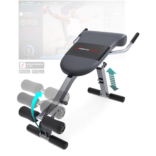 Sportstech einzigartiger 3in1 Rückentrainer & Bauchtrainer mit innovativem Anti-Rutsch Design, multifunktionaler BRT200 mit ergonomischem Polster & 5 Schwierigkeitsgraden, klappbar Dank Quick Release