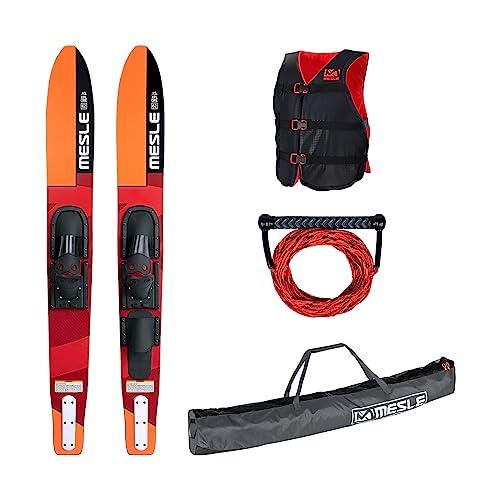 Mesle Wasser-Ski Set XPlore 157 cm mit Weste Sportsman + Leine Combo + Tasche Universal, Anfänger und Fortgeschrittene Combo-Ski Ausrüstung für Jugendliche und Erwachsene