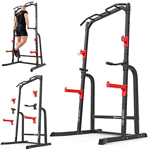 Hop-Sport Power Cage HS-1014K – multifunktionaler Kraftturm mit Squat Rack, Kniebeugenständer, Dip-Station und Klimmzugstange