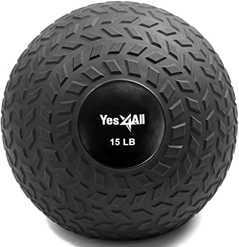 Yes4All D297 Slam Ball für Kraft- und Workout, 6.8 kg, Schwarz