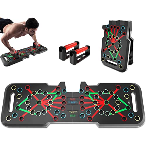 CRAZYROPE Faltbare 41 in 1 Push Up Board, Breit Liegestütze Brett mit Handgriff für Muskeltraining und Krafttraining, 41 Kombipositionen